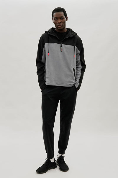 Canada Weather Gear Colour Block Half Zip Hoodie - Grey - Mens Hoodies & Sweatshirts - Canada Weather Gear