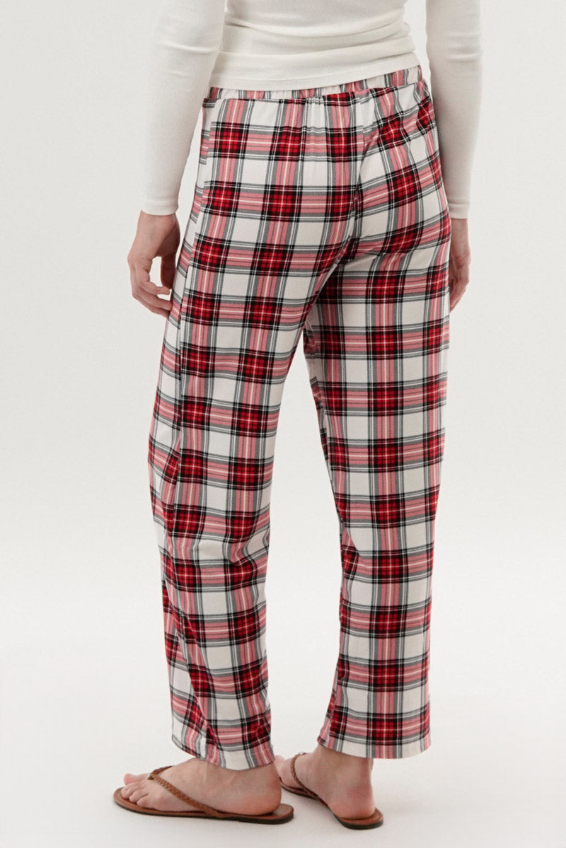 Canada Weather Gear Plaid Wide Leg Pajama Pants - White - Womens Pajamas - Canada Weather Gear