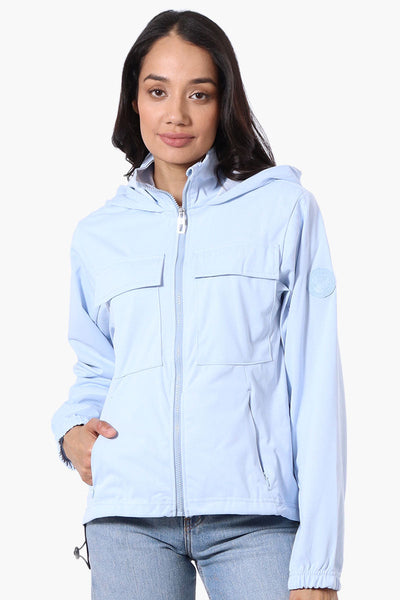 Canada Weather Gear Hooded 4 Pocket Zip Up Lightweight Jacket - Blue - Womens Lightweight Jackets - Canada Weather Gear