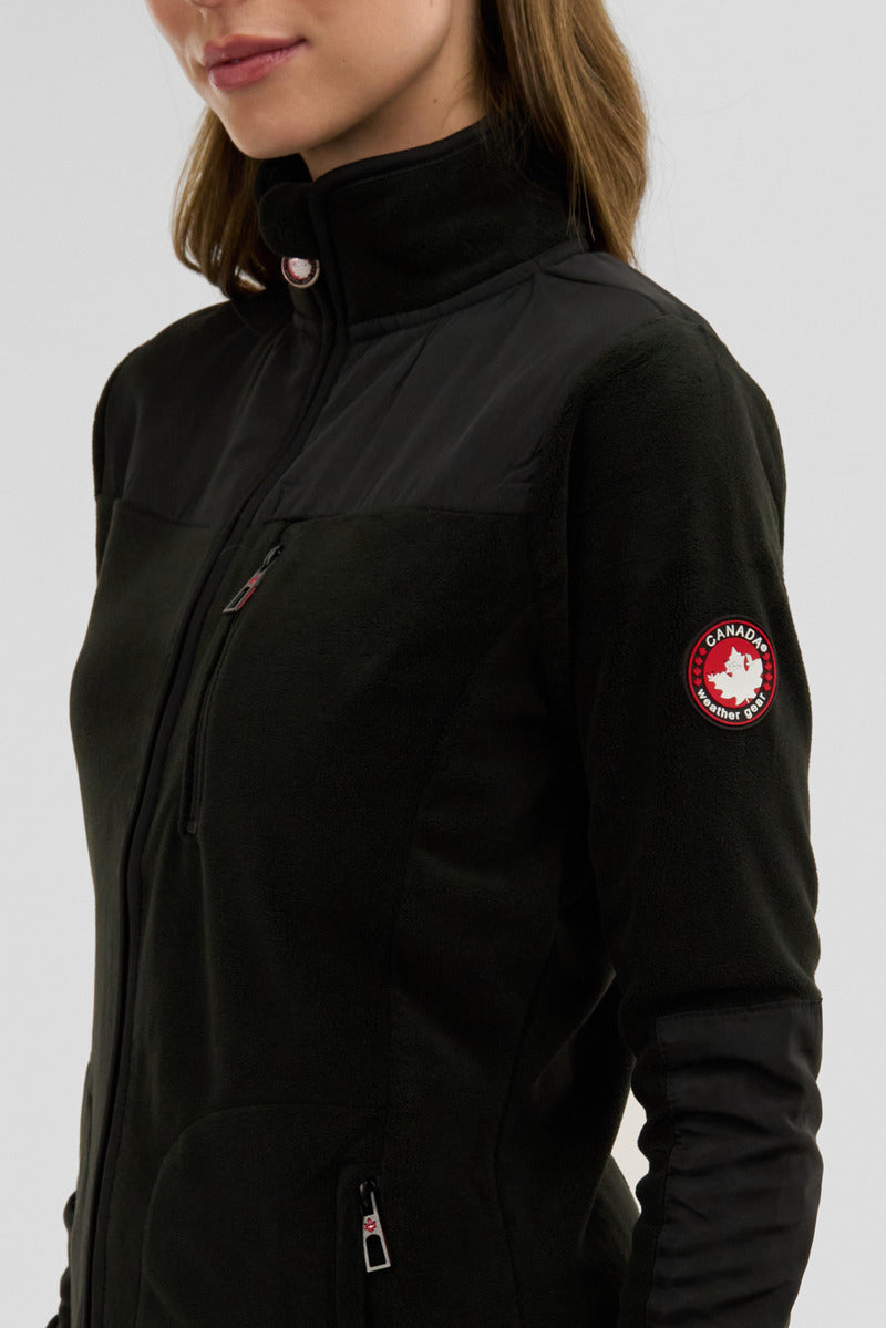 Canada Weather Gear Fleece Lightweight Jacket - Black - Womens Lightweight Jackets - Canada Weather Gear