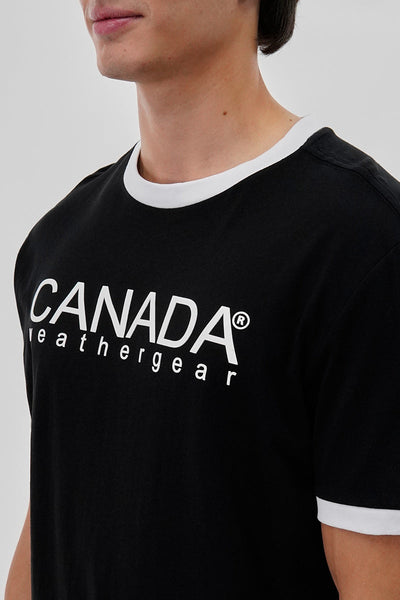 Canada Weather Gear Classic Ringer Tee - Black - Mens Tees & Tank Tops - Canada Weather Gear