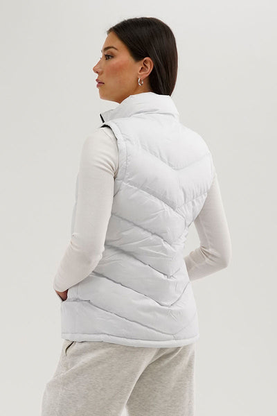 Canada Weather Gear Chevron Puffer Vest - White - Womens Vests - Canada Weather Gear