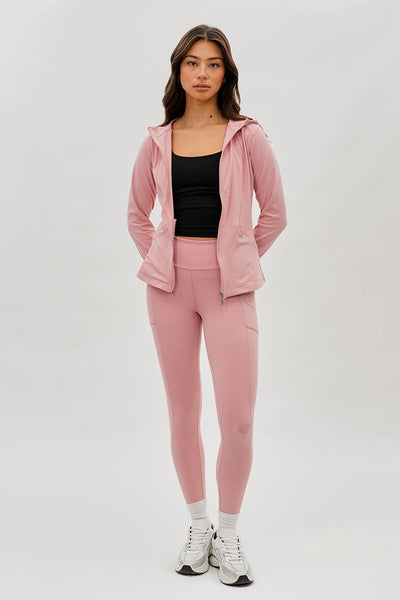 Canada Weather Gear Hooded Yoga Lightweight Jacket - Blush - Womens Lightweight Jackets - Canada Weather Gear