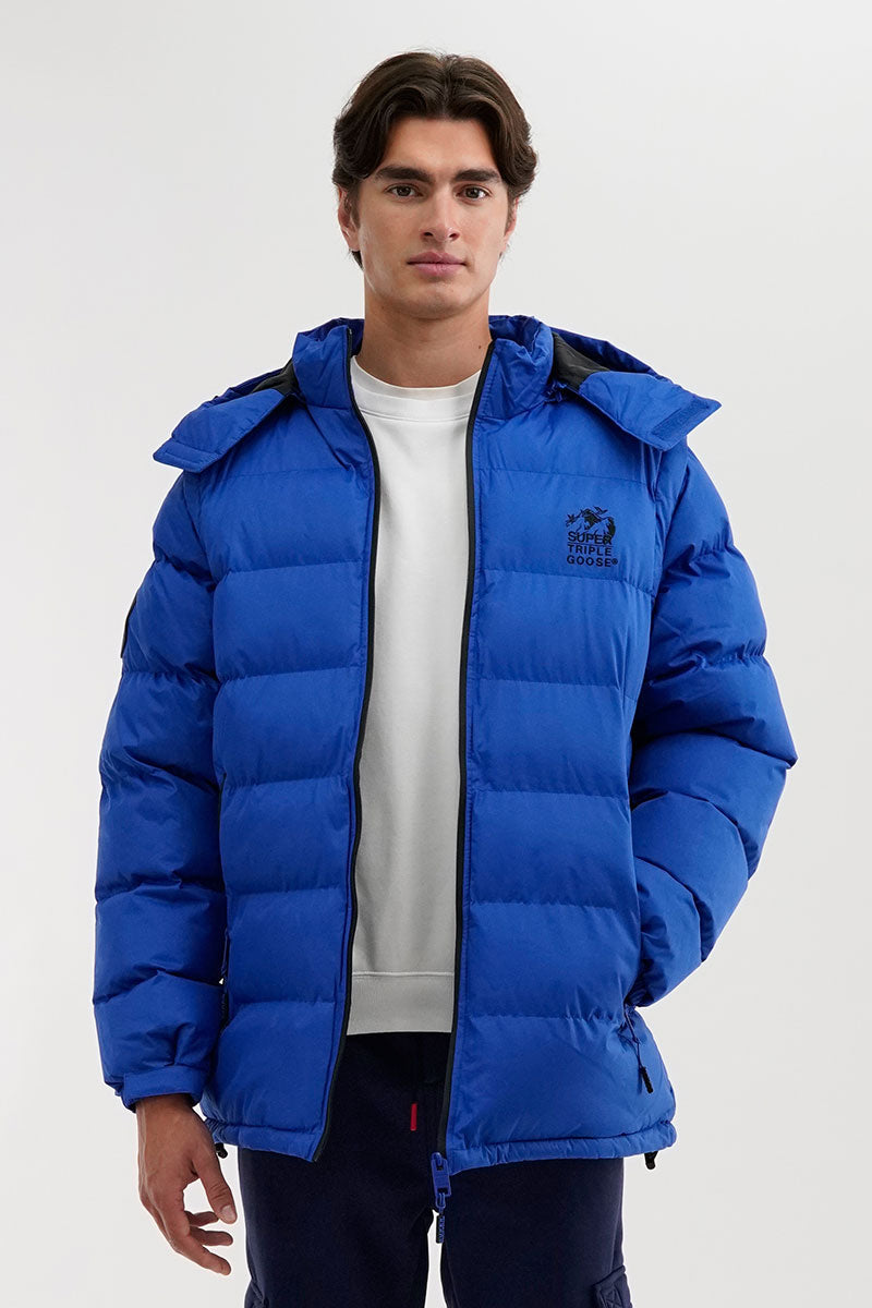 Super Triple Goose Zip Off Sleeve Bomber Jacket - Blue