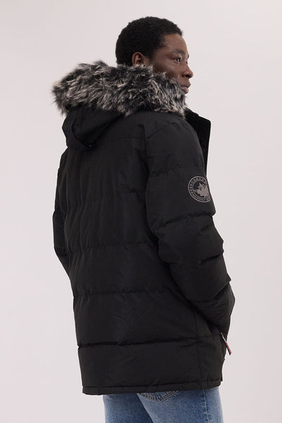 Canada Weather Gear Faux Fur Trim Puffer Parka Jacket - Black