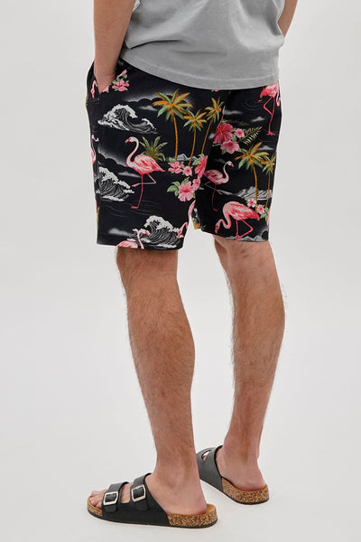 Canada Weather Gear Tropical Print Swim Shorts - Black - Mens Shorts & Capris - Canada Weather Gear