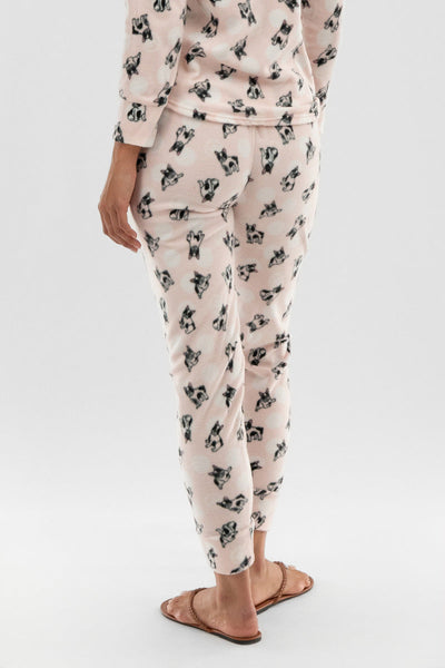 Canada Weather Gear Dog Print Wide Leg Pajama Pants - Blush - Womens Pajamas - Canada Weather Gear