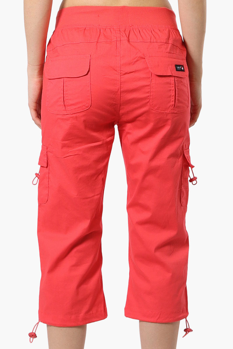 Canada Weather Gear Bungee Waist Cargo Capris - Coral - Womens Shorts & Capris - Canada Weather Gear