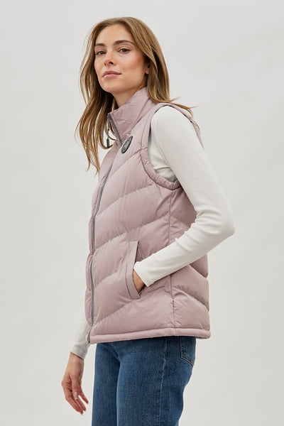 Canada Weather Gear Chevron Puffer Vest - Blush