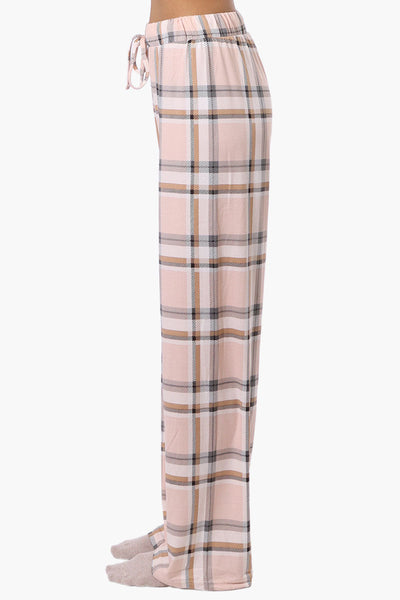 Canada Weather Gear Plaid Wide Leg Pajama Pants - Peach - Womens Pajamas - Canada Weather Gear