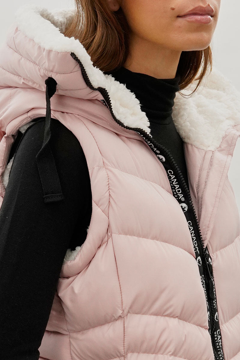 Canada Weather Gear Zip Off Sleeve Bomber Jacket - Pink - Womens Bomber Jackets - Canada Weather Gear
