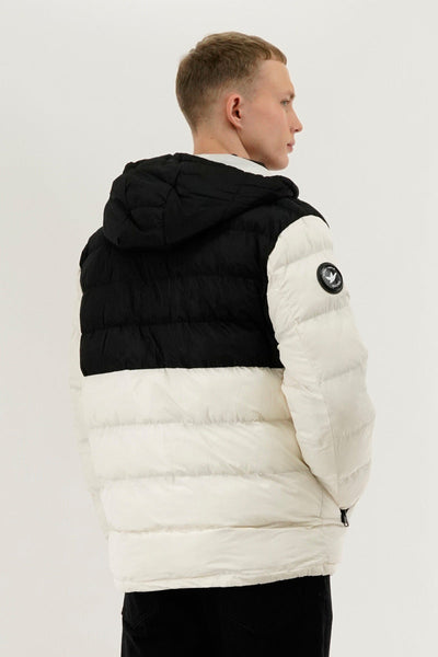 Super Triple Goose Colour Block Puffer Bomber Jacket - White - Mens Bomber Jackets - Canada Weather Gear