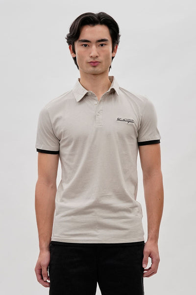 Canada Weather Gear Vintage Short Sleeve Polo Shirt - Stone - Mens Polo Shirts - Canada Weather Gear