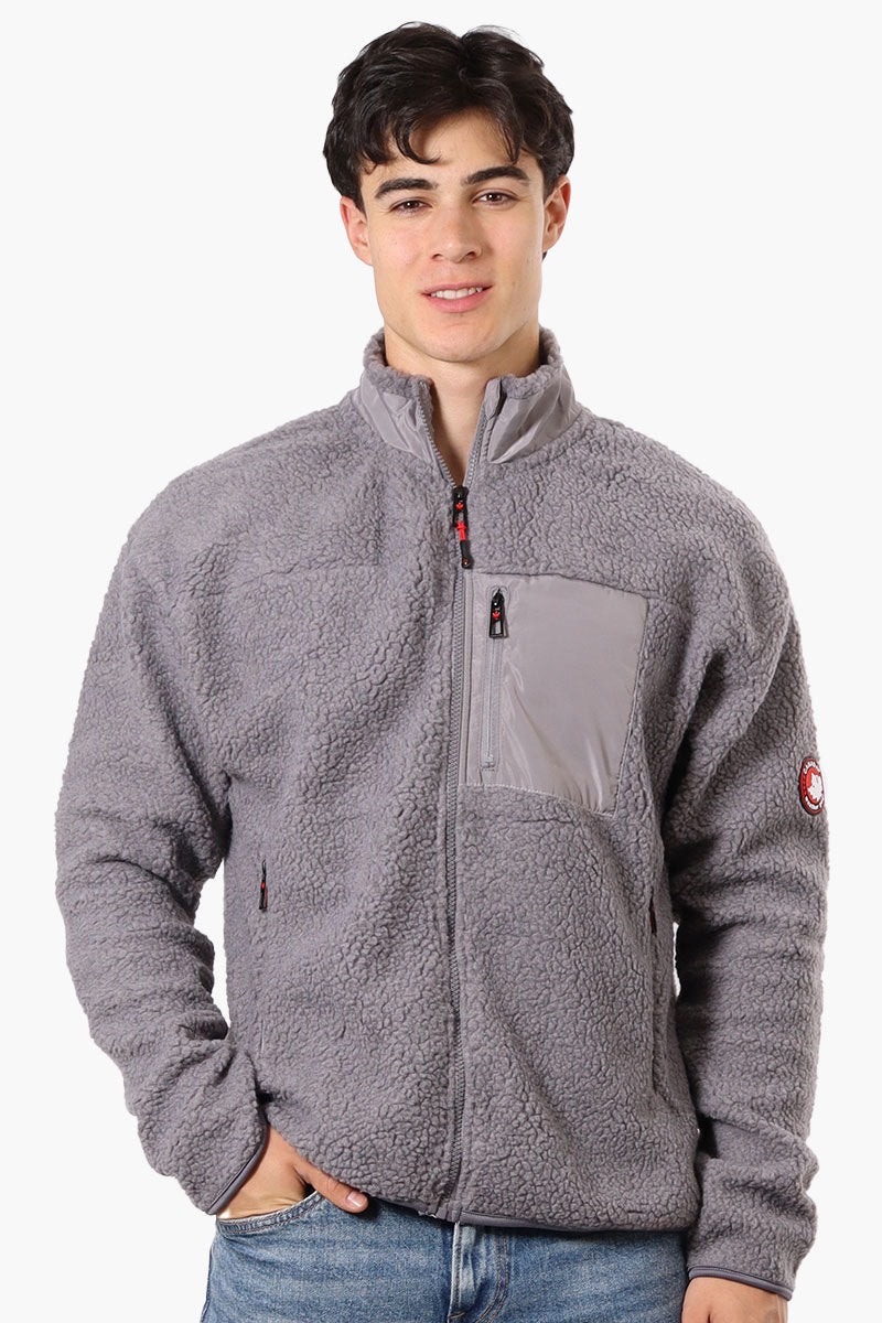 Canada Weather Gear Sherpa Zip Up Lightweight Jacket - Grey - Mens Lightweight Jackets - Canada Weather Gear