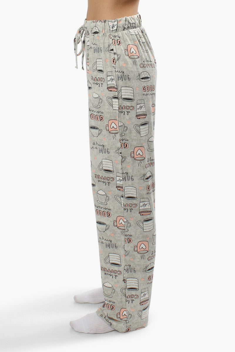 Canada Weather Gear Coffee Print Pajama Pants - Grey - Womens Pajamas - Canada Weather Gear