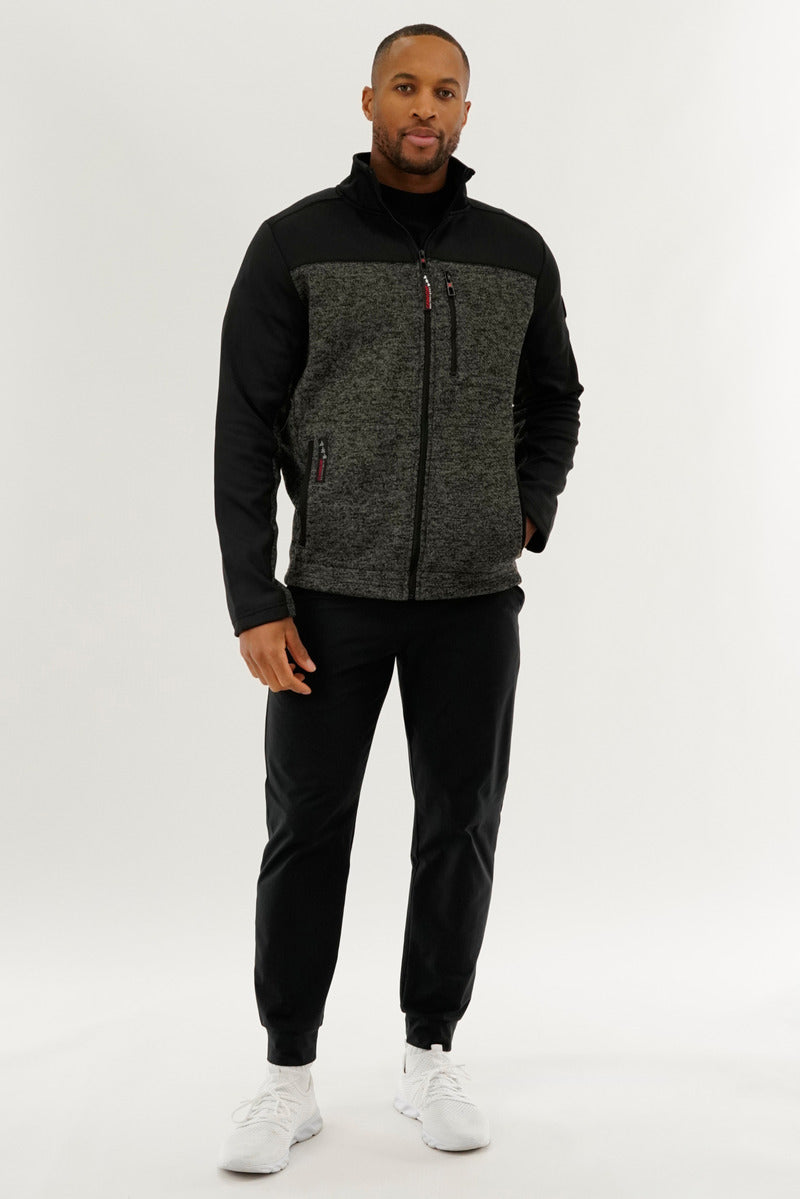 Canada Weather Gear Fleece Lightweight Jacket - Black - Mens Lightweight Jackets - Canada Weather Gear