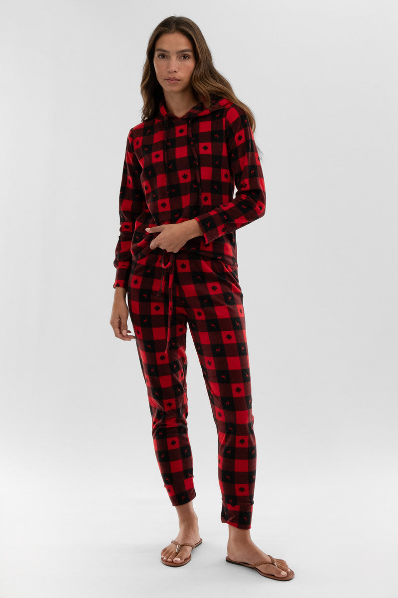Canada Weather Gear Plaid Tie Waist Pajama Pants - Red - Womens Pajamas - Canada Weather Gear