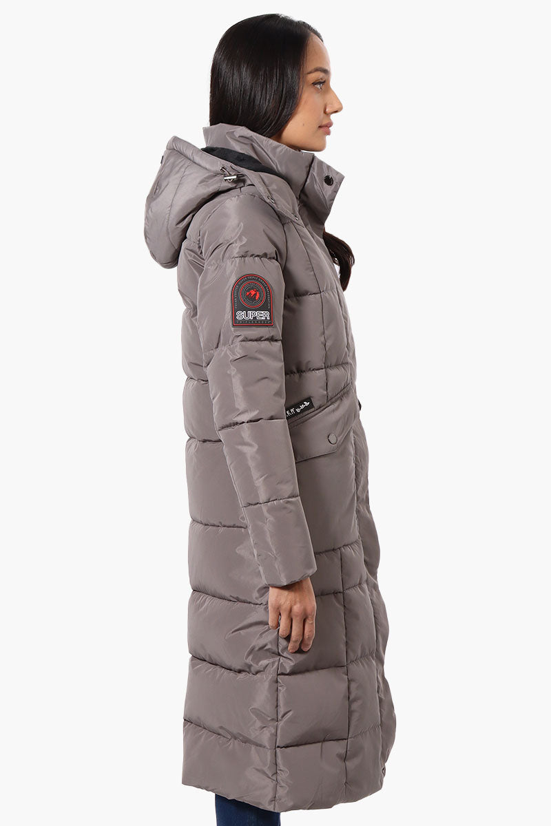 Women s Super Triple Goose Maxi Puffer Parka Jacket Grey