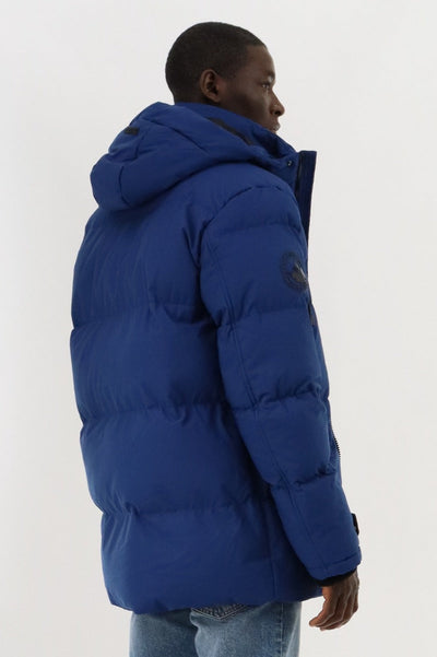 Canada Weather Gear Hip Length Parka Jacket - Blue - Mens Parka Jackets - Canada Weather Gear