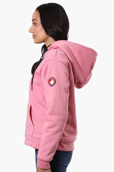 Canada Weather Gear Fleece Lined Zip Up Hoodie - Pink - Womens Hoodies & Sweatshirts - Canada Weather Gear