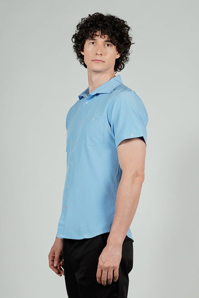 Canada Weather Gear Travel Collection Basic Button Up Casual Shirt - Blue