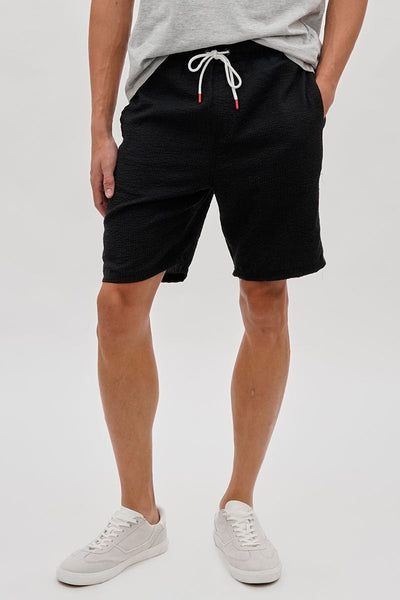 Canada Weather Gear Vintage Textured Tie Waist Shorts - Black - Mens Shorts & Capris - Canada Weather Gear