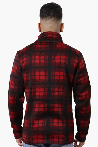 Canada Weather Gear Plaid 1/4 Zip Sweatshirt - Red - Mens Hoodies & Sweatshirts - Canada Weather Gear