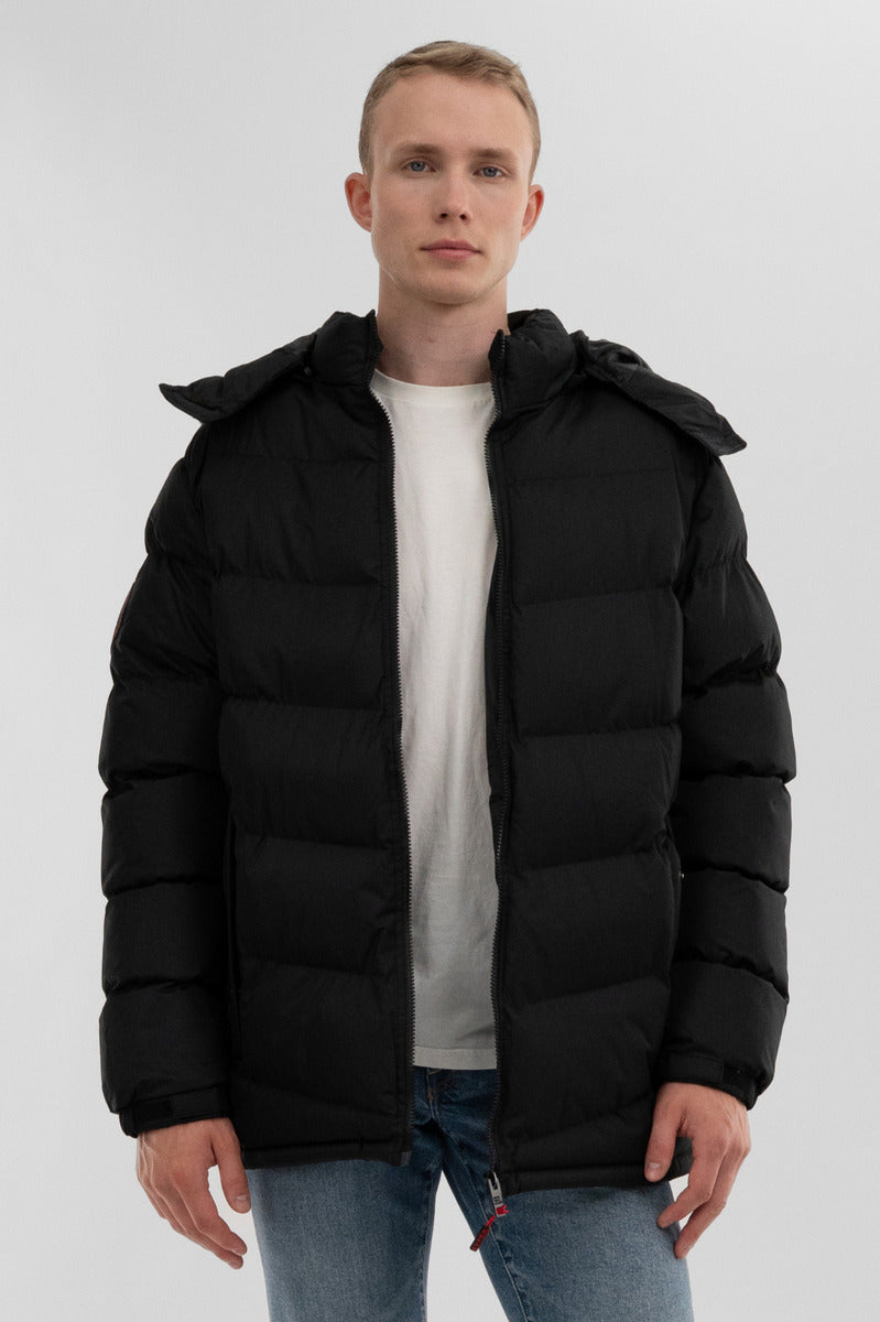 Super Triple Goose Chevron Bomber Jacket - Black