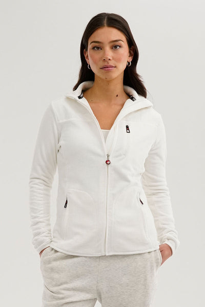 Canada Weather Gear Fleece Zip Up Lightweight Jacket - White - Womens Lightweight Jackets - Canada Weather Gear
