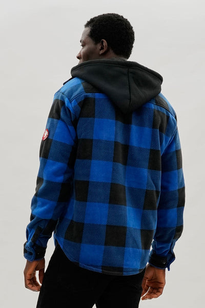 Canada Weather Gear Plaid Sherpa Lined Lightweight Jacket - Blue