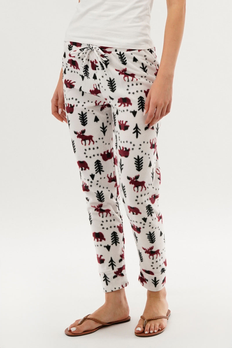 Canada Weather Gear Winter Print Pajama Pants - White - Womens Pajamas - Canada Weather Gear