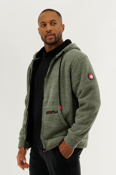 Canada Weather Gear Sherpa Lined Lightweight Jacket - Olive - Mens Lightweight Jackets - Canada Weather Gear