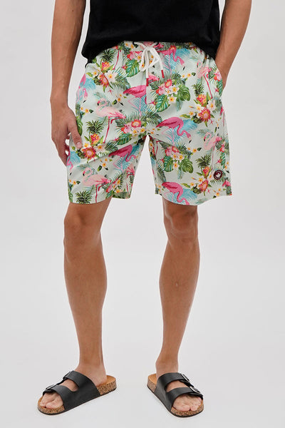 Canada Weather Gear Flamingo Print Swim Shorts - Mint - Mens Shorts & Capris - Canada Weather Gear