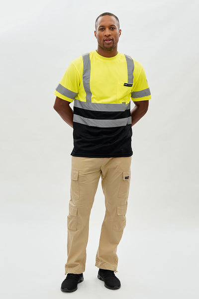 Canada Work Gear Hi-Vis Short Sleeve Tee - Yellow - Mens Tees & Tank Tops - Canada Weather Gear