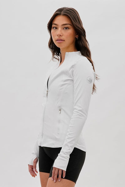 Canada Weather Gear Fitted Yoga Lightweight Jacket - White - Womens Lightweight Jackets - Canada Weather Gear