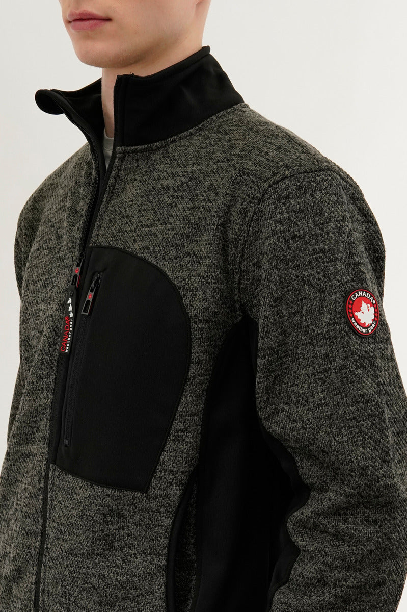 Canada Weather Gear Fleece Lightweight Jacket - Black - Mens Lightweight Jackets - Canada Weather Gear