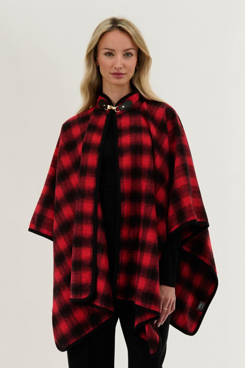 Canada Weather Gear Tartan Plaid Poncho - Red - Womens Ponchos - Canada Weather Gear