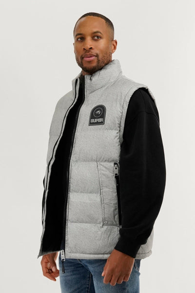Super Triple Goose Double Pocket Bubble Vest - Grey - Mens Vests - Canada Weather Gear