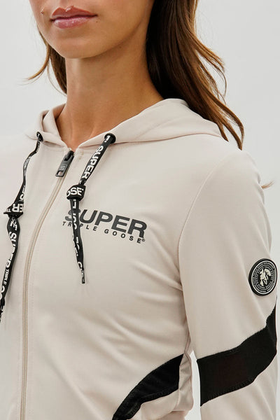 Super Triple Goose Zip Up Active Hoodie - Beige - Womens Hoodies & Sweatshirts - Canada Weather Gear