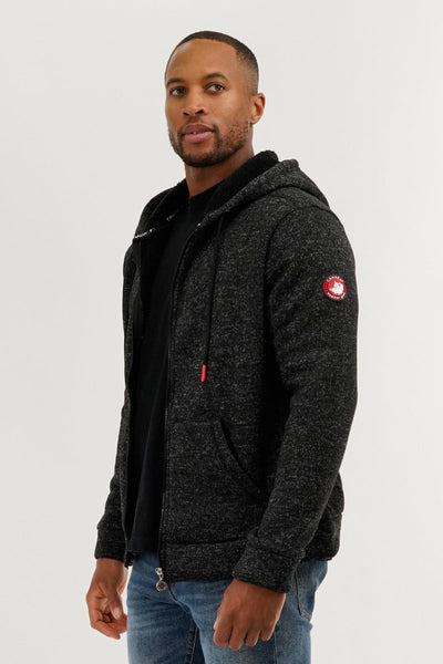 Canada Weather Gear Sherpa Lined Lightweight Jacket - Black - Mens Lightweight Jackets - Canada Weather Gear