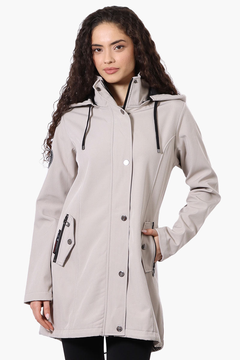 Canada Weather Gear Hooded Soft Shell Lightweight Jacket - Grey - Womens Lightweight Jackets - Canada Weather Gear