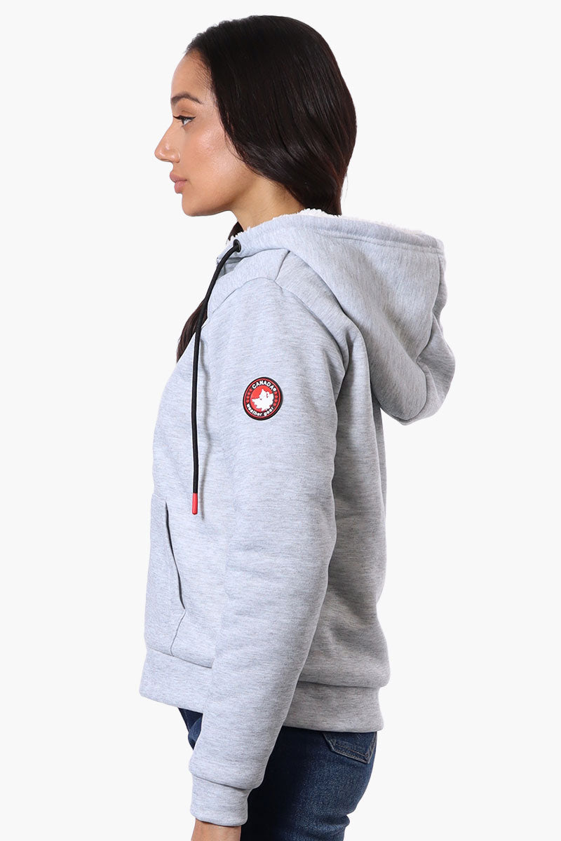 Canada Weather Gear Fleece Lined Zip Up Hoodie - Grey - Womens Hoodies & Sweatshirts - Canada Weather Gear