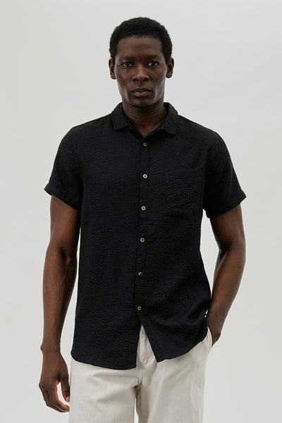 Canada Weather Gear Vintage Textured Button Up Casual Shirt - Black - Mens Casual Shirts - International Clothiers