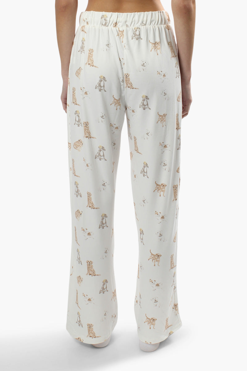 Canada Weather Gear Dog Print Pajama Pants - White - Womens Pajamas - Canada Weather Gear