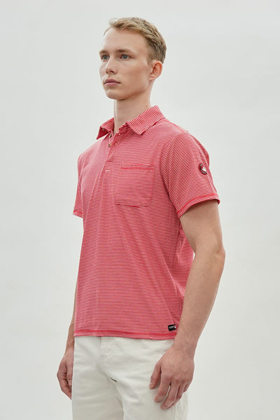 Canada Weather Gear Striped Polo Shirt - Red