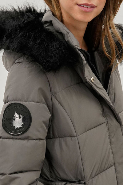 Canada Weather Gear Long Faux Fur Lined Parka Jacket - Black