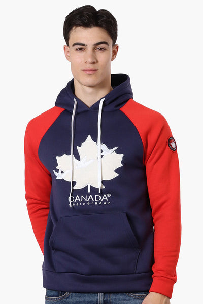 Canada Weather Gear Colour Block Chest Logo Hoodie - Navy - Mens Hoodies & Sweatshirts - Canada Weather Gear