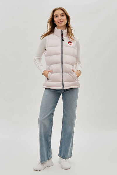 Canada Weather Gear Fleece Lined Collar Puffer Vest - Blush