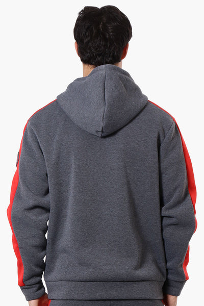 Essentials Super Triple Goose Sleeve Stripe Zip Up Hoodie - Grey - Mens Hoodies & Sweatshirts - Canada Weather Gear