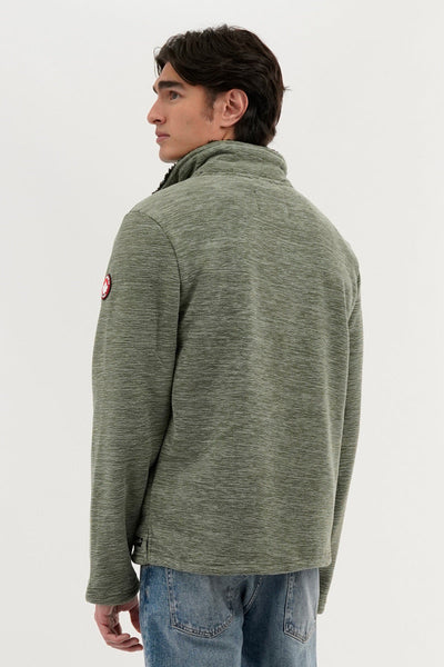 Canada Weather Gear Sherpa Lined 1/4 Zip Pullover Sweater - Green - Mens Pullover Sweaters - Canada Weather Gear